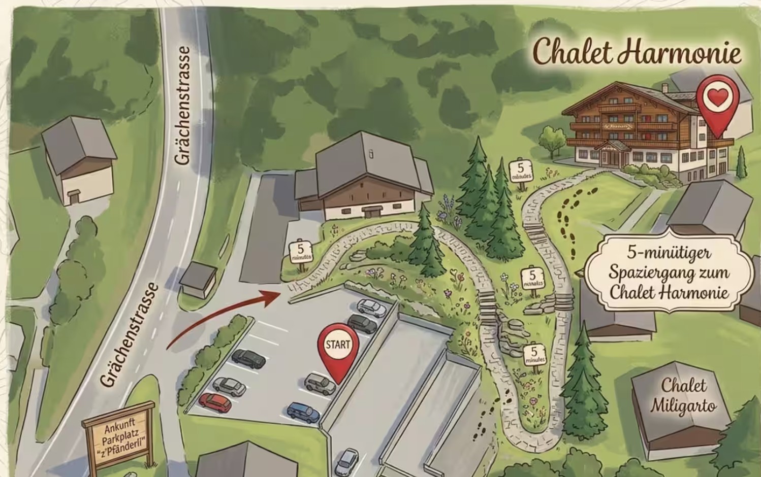 So findet ihr das Chalet – Grächen